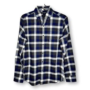 Banana Republic Luxe Flannel Slim Fit Long Sleeve Button Down Plaid Men's Small